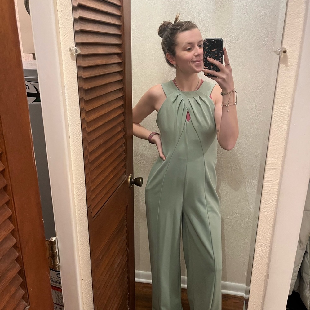 Calvin Klein Sleeveless Jumpsuit in Jadette green